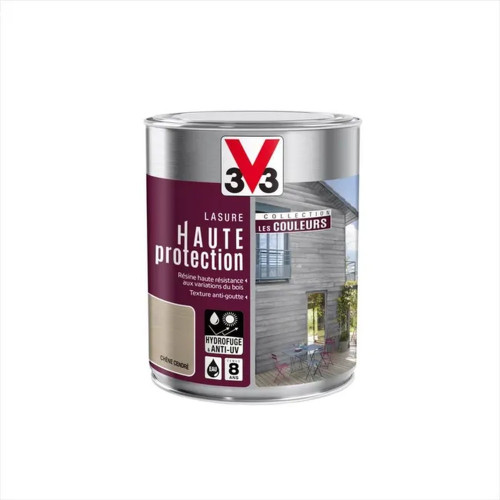 Lasure haute protection les couleurs 8 ans chêne cendré satiné 1 l - V33 - V33