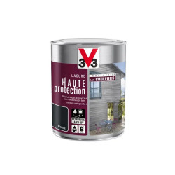 Lasure haute protection les couleurs 8 ans réglisse satiné 1 l - V33 de marque V33, référence: B7792200