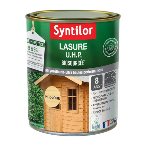 Lasure Uhp biosourcée nature protect 8 ans incolore satiné 1 l - SYNTILOR