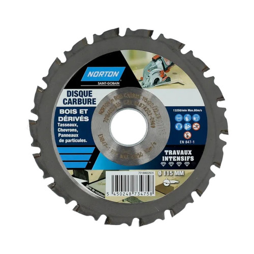 Disque intensif de meuleuse pour bois, Diam.115 mm - NORTON