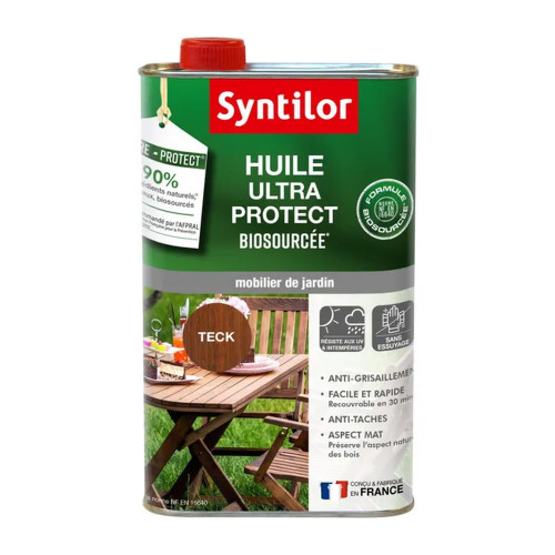 Huile pour mobilier de jardin nature protect teck mat 1 l - SYNTILOR