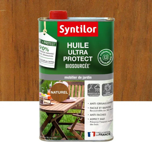 Huile pour mobilier de jardin nature protect naturel mat 1 l - SYNTILOR