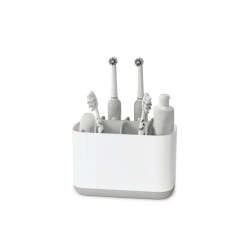 Porte-brosse à dents rectangulaire plastique Easy, blanc - Centrale Brico