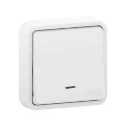 Poussoir étanche lumineux encastrable Mureva Styl, en ABS Blanc de marque SCHNEIDER ELECTRIC, référence: B7804000