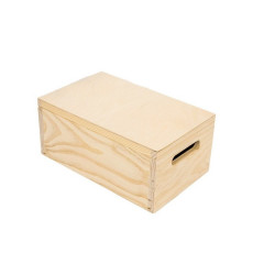 Boîte en bois de pin brut fermée avec Couvercle, Dim.340 x 200 x 140 - Centrale Brico