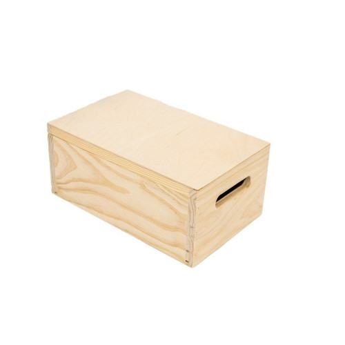 Boîte en bois de pin brut fermée avec Couvercle, Dim.340 x 200 x 140 - Centrale Brico