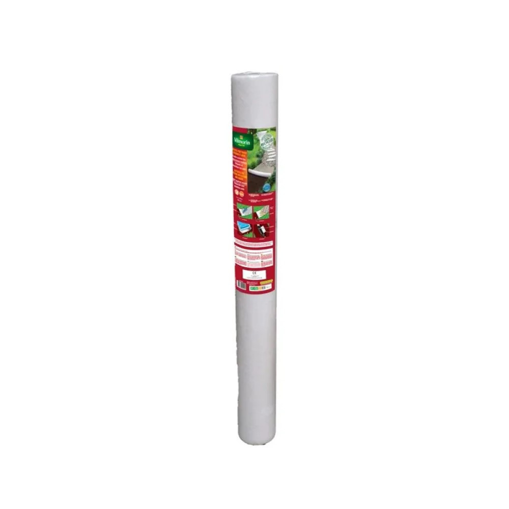 Toile feutre géotextile en plastique blanc, 100 g/m², 1x20 m