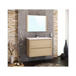 Meuble de salle de bains l.80 x H.58 x P.45 cm - plaqué chêne, Madison - Centrale Brico