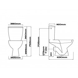 Pack WC à poser sortie horizontal, fermée non émaillée Element - Godart