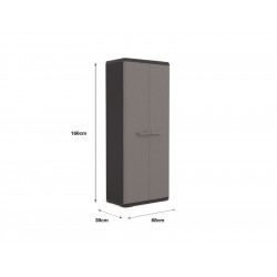 Armoire en plastique à 3 étagères, l.68 x H.166 x P.39 cm - Centrale Brico