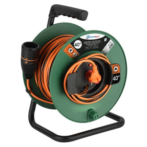 Enrouleur de câble électrique jardin L.40 m HO5VVF 2X1.5 - ELECTRALINE
