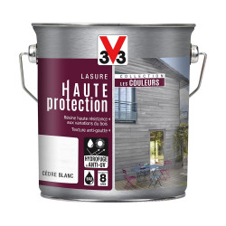 Lasure Haute protection les couleurs 8 ans cèdre blanc satiné 2.5 l - V33
