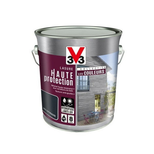 Lasure Haute protection les couleurs 8 ans gris anthracite satiné 2.5 l - V33