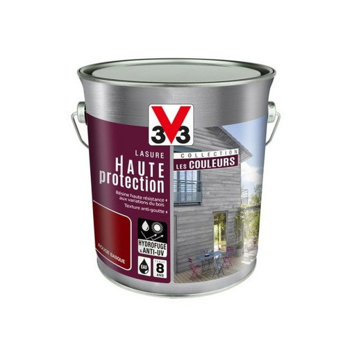 Lasure Haute protection les couleurs 8 ans rouge basque satiné 2.5 l - V33