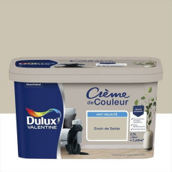 Peinture grain de sable pour mur et boiserie Crème de couleur mat 2.5 l de marque DULUX VALENTINE, référence: B7771200