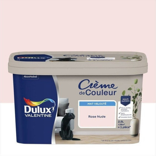 Peinture pour mur et boiserie Crème de couleur rose nude mat 2.5l - DULUX VALENTINE