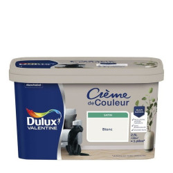 Peinture blanc pour mur, Crème de couleur satiné 2.5 l - DULUX VALENTINE