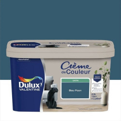 Peinture bleu paon pour mur et boiserie Crème de couleur satiné 2.5 l - DULUX VALENTINE