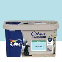 Peinture pour mur et boiserie, Crème de couleur satiné bleu rêveur 2.5 l de marque DULUX VALENTINE, référence: B7772100