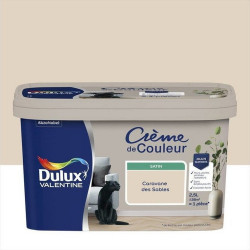 Peinture pour mur, Crème de couleur satiné caravane des sables 2.5 l de marque DULUX VALENTINE, référence: B7772200