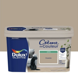 Peinture gazelle pour mur et boiserie Crème de couleur satiné 2.5 l de marque DULUX VALENTINE, référence: B7772400