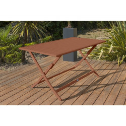 Table à manger de jardin - tb140-terra rectangulaire et pliante Marius - DCB GARDEN