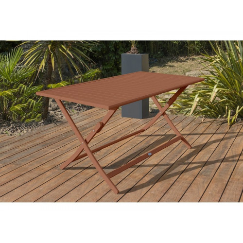 Table à manger de jardin - tb140-terra rectangulaire et pliante Marius - DCB GARDEN