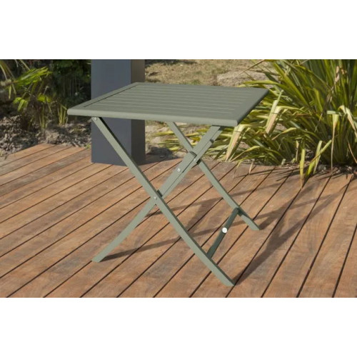 Table de jardin pliante carré de couleur vert pour 2 personnes - DCB GARDEN