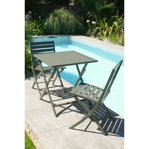 Table salon de jardin pliante pour 4 personnes en aluminium et  rectangulaire MARIUS CITY GARDEN