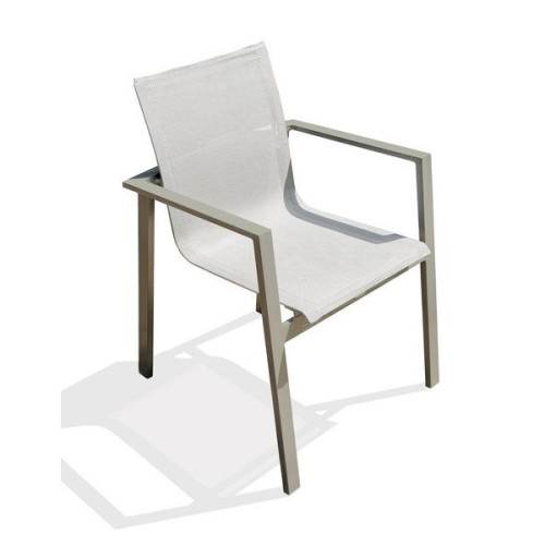 Fauteuil de jardin Miami-ft-kaki en aluminium vert, L 58 x l 58 x H 84 cm - DCB GARDEN