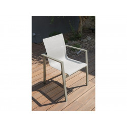 Fauteuil de jardin Miami-ft-kaki en aluminium vert, L 58 x l 58 x H 84 cm - DCB GARDEN