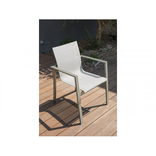 Fauteuil de jardin Miami-ft-kaki en aluminium vert, L 58 x l 58 x H 84 cm - DCB GARDEN