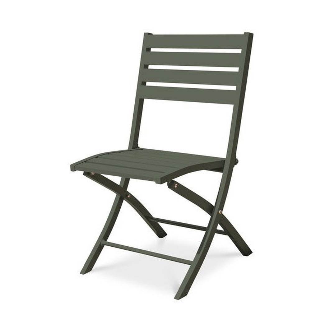 Chaise pliante de jardin en aluminium Marius vert kaki