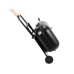 Barbecue charbon de bois valise à roues, L.53 x l.52 cm - Centrale Brico