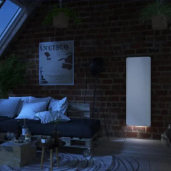 Radiateur électrique connecté HEKLA vertical blanc 1500W - inertie fonte - SAUTER