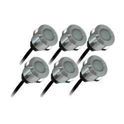 Lot 6 spots extérieur encastrables 4.5W, 3000K, 6x15lm, Ø35, Inox - PATIO de marque Arlux Lighting, référence: B7822600