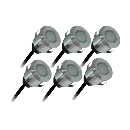 Lot 6 spots extérieur encastrables 4.5W, 3000K, 6x15lm, Ø35, Inox - PATIO - Arlux Lighting