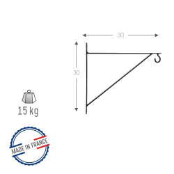 Potence "Basics " en fer plat noir 30 x 30 cm - Acier époxy - Louis Moulin