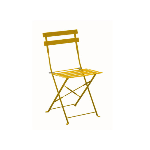 Lot de 2 Chaises de jardin pliante Cuba - Lattes en acier - Miel - PROLOISIRS