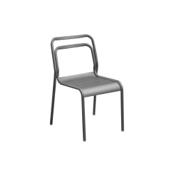 Lot de 2 Chaises de jardin empilables Eos en Aluminium - gris de marque PROLOISIRS, référence: J7842200