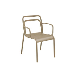 Lot de 2 Fauteuils de jardin empilables Eos en Aluminium - sand de marque PROLOISIRS, référence: J7842500