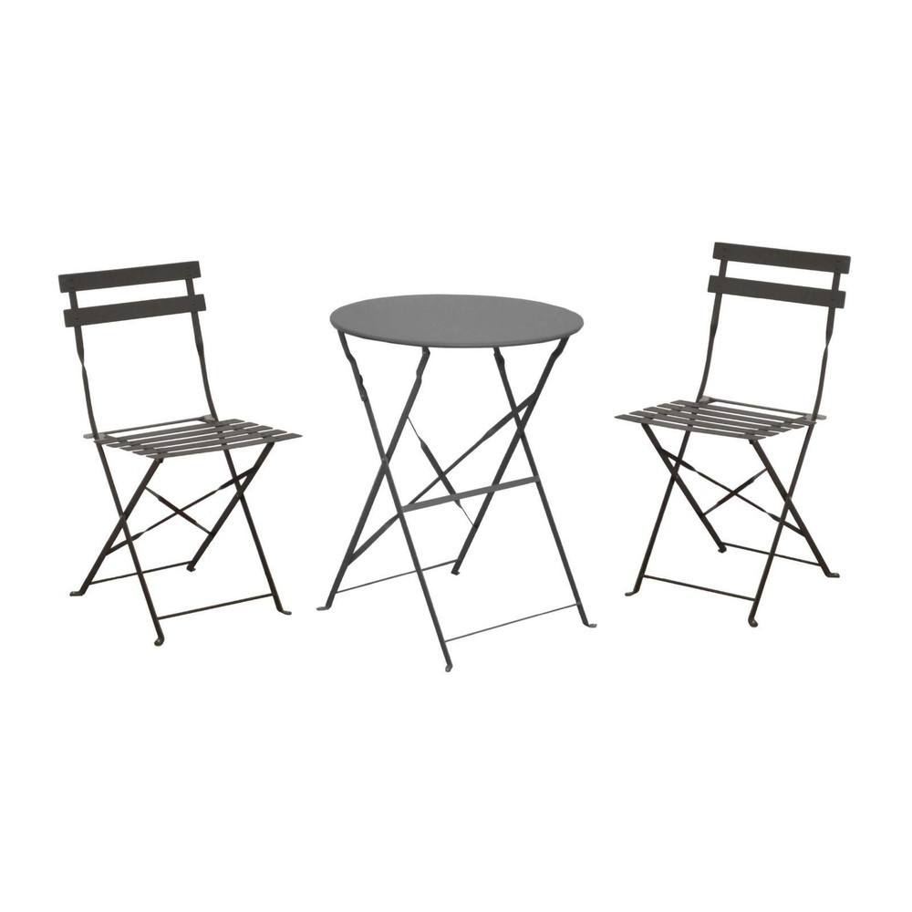 Ensemble Guéridon de jardin Cuba Ø 60 cm + 2 Chaises pliante Cuba - vue 3