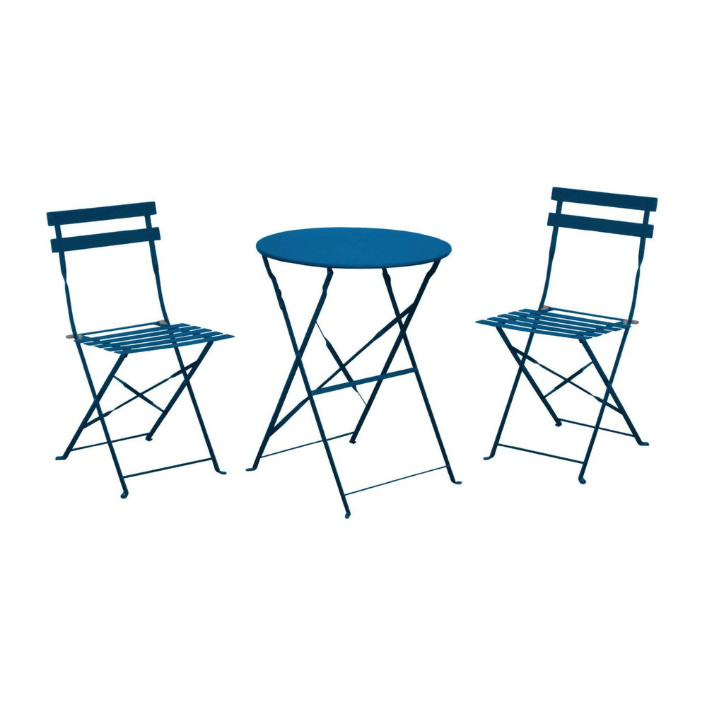 Ensemble Guéridon de jardin Cuba Ø 60 cm + 2 Chaises pliante Cuba - vue 4