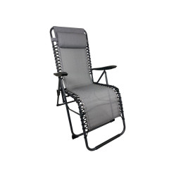 Fauteuil relax Néo en acier et TPEP 64 x 112 x 88 - graphite/chiné perle de marque PROLOISIRS, référence: J7846000