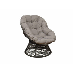 Fauteuil Idylle pivotant 360° rotatif en acier avec Coussin polyester - grey/gris - PROLOISIRS