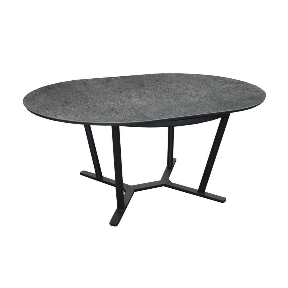 table de jardin ronde Valenza en Aluminium 125175 cm plateau SPC girs