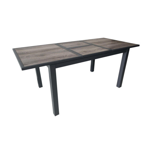 Table de jardin Genes en Aluminium 60/220 x 74 x 90 cm - plateau SPC - graphite/gris - PROLOISIRS