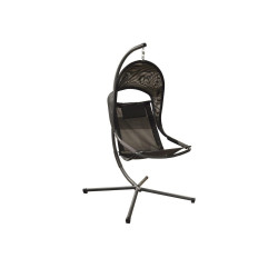 Fauteuil suspendu Enya en Acier avec assise en TPEP - grey/noir de marque PROLOISIRS, référence: J7846700