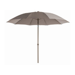 Parasol de jardin droit rond inclinable taupe - Aluminium et Fibre de verre 270/10 - PROLOISIRS