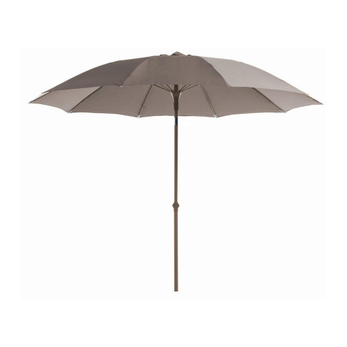 Parasol de jardin droit rond inclinable taupe - Aluminium et Fibre de verre 270/10 - PROLOISIRS